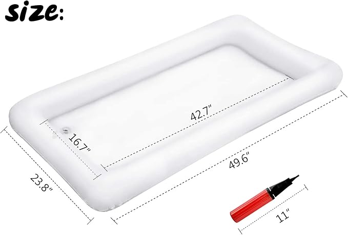 HBlife 3 PCS Inflatable Cooler, Ice Serving Tray Salad Bar Food Drink Containers with Drain Plug and Hand Air Pump, Inflatable Buffet Cooler for Party Supplies