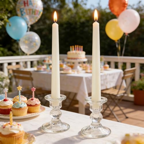 Ivory Taper Candles Unscented, 10 Inch Tall Dinner Table Candles - Image 4