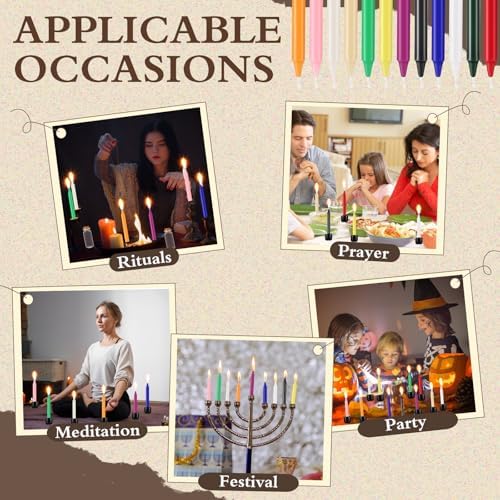 Baderke 24 Pack 4 Inch Colored Spell Candles and 6 Witch Candle Holders for Witchcraft, Chime Spell Candles for Rituals, Birthdays, Meditation, Altar, Spells - Image 5