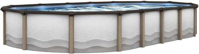 Lake Effect Pools 'Cozumel' 18 ft x 33 ft Oval Above Ground Swimming Pool | 52 Inch Resin Protected Steel Sided Walls | Bundle Includes: 25 Gauge Overlap Liner & Widemouth Skimmer