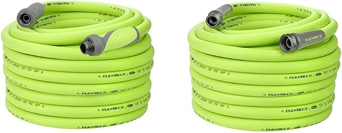 Flexzilla Garden Hose with SwivelGrip, 5/8 in. x 100 ft., ZillaGreen & Garden Hose 5/8 in. x 100 ft., Heavy Duty, Lightweight, Drinking Water Safe, ZillaGreen