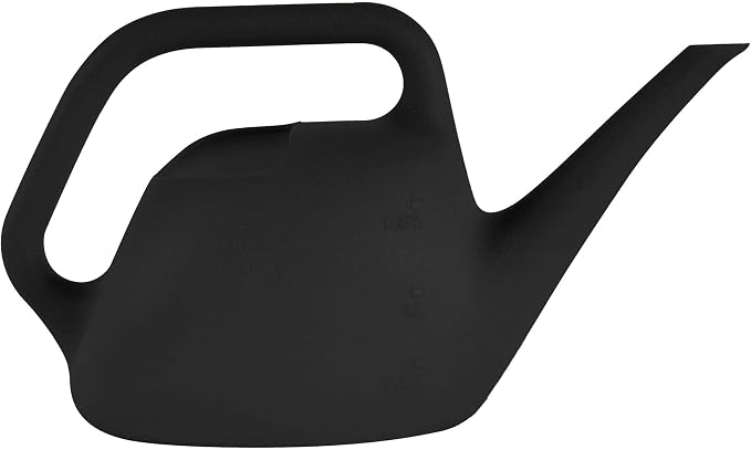 Bloem 1.5 L (0.4 Gallon) Resin Indoor/Outdoor Watering Can in Black, Small Watering Can for Small Space Use