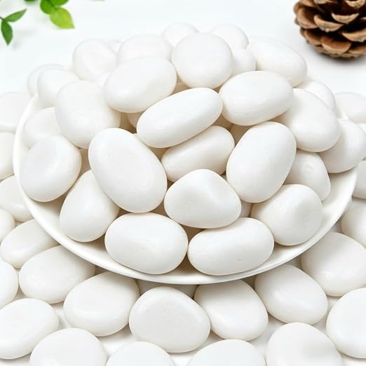 White River Pebbles for Landscaping, 2-3 Inch Polished River Rocks for Garden Décor, Decorative Rocks for Plants, Planters, Vase Fillers, Aquarium, Outdoor Walkways & Crafting-6LB