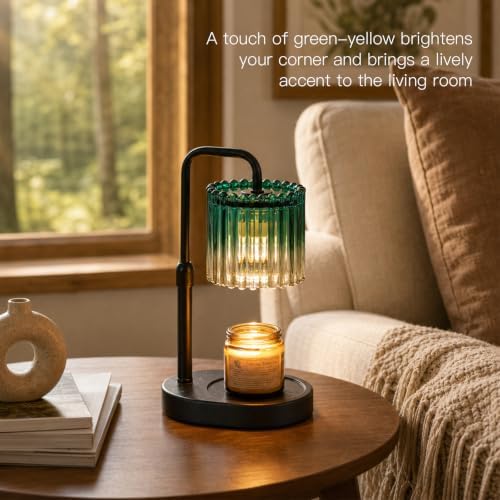 Candeldo Candle Warmer Lamp with Timer: Green Yellow Wax Melt Warmer - Image 2