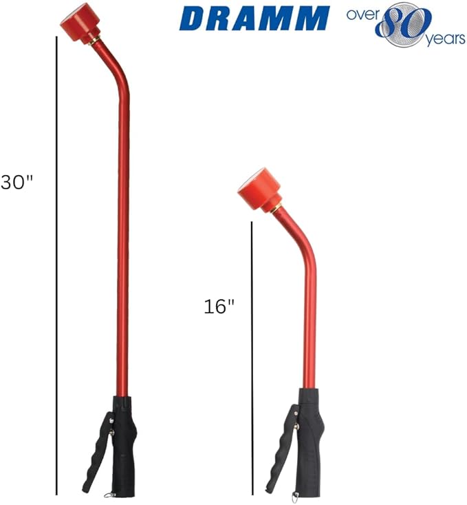 Dramm Touch-N-Flow Rain Wand – 30” Long, Berry – Full Watering Flow with Trigger-Style Shut-Off Valve & Lock – High-Flow, Gentle Spray for Gardens, Hanging Baskets & Flowerbeds