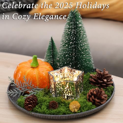 Letine 8pcs Silver Star-Shaped Candle Holders, Tea Light & Votive Candle Holders for Diwali, Wedding, Fall Table Centerpiece, Celestial Glow Jar, Lucky Star Jar & Holiday Decorations (2.44" H) - Image 6