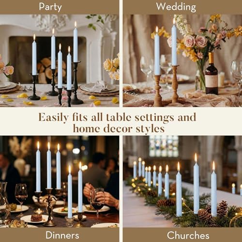 Ashlux 12 Pack Taper Candles, 10 Inch Unscented Palm Candlesticks Dripless - Image 7