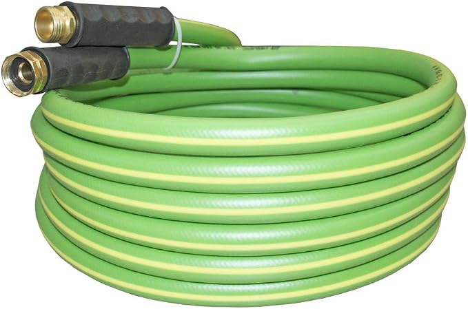HQMPC Garden Hose 5/8"IDx20' Hose For Garden Lawn Watering Durable PVC Non Kinking Heavy Water Hose with Brass Hose Fittings (20 FEET)