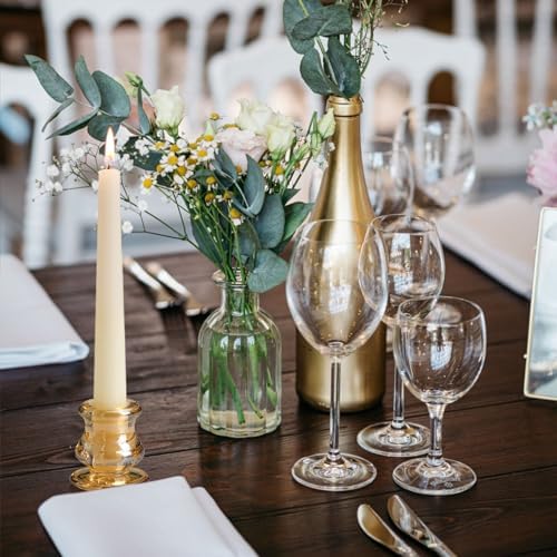 NITIME 12pcs Gold Candlestick Holders- Taper Candle Holders for Table Centerpiece- Glass Candle Holder for Wedding, Dinner Table, Party and Festival Decoration - Image 5