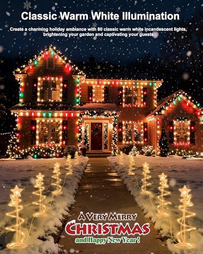 Christmas Decorations Spiral Christmas Tree Outdoor Pathway 4 Pack 19IN - Image 2