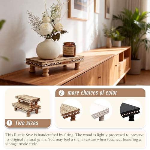 Bathroom Tray Pedestal Stand, Waterproof Wood Riser for Bathroom Counter - Image 6