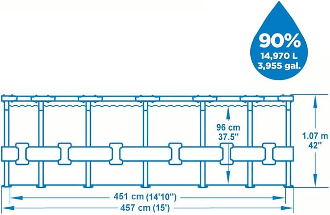 Bestway Steel Pro Max™ 15' x 42"/4.57m x 1.07m Pool Set