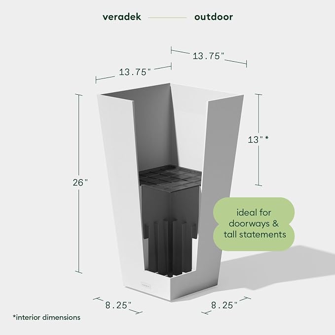 Veradek V-Resin Indoor/Outdoor Taper Planter (26 inch, White)
