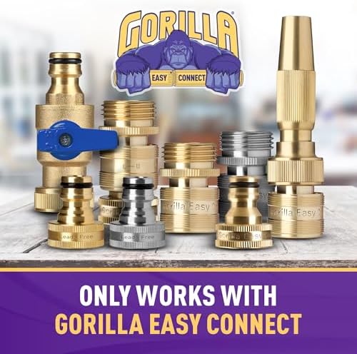 Garden Hose Quick Connect Fittings with Ball Valve. ¾ Inch GHT Solid Brass. - Image 7