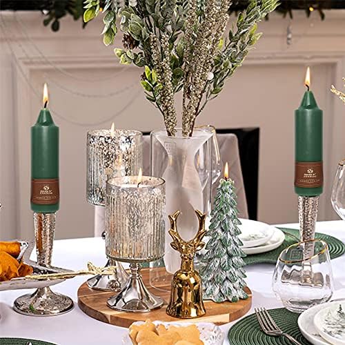 Candlesticks Short Taper Candle,4pcs Dark Green Candle Sticks 5 Inch Unscented Tapered Candle for Home Décor Weddings Holiday Women Gifts,7D4PC-DARKGREEN - Image 5