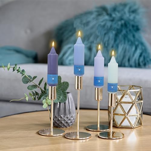 Unscented Dripless Taper Candles Gradient Blue 5INCH Smokeless Short Taper Candlesticks for Dinner Weddings Birthday Party Home Décor - Image 5
