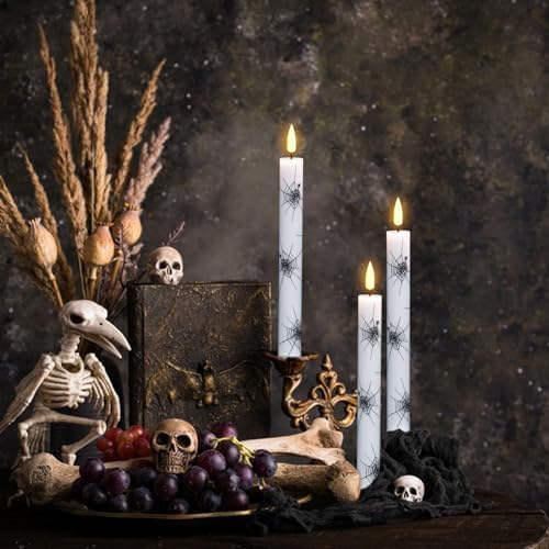 Wondise Spider Halloween Flameless Taper Candles with Remote & Timer - Image 5