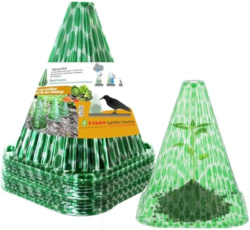 Fshow 40 Pack Garden Cloches for Plants, Reusable Bell Plant Cover, Plant Covers Protectors from Animals Snails/Birds/Chickens/Insect(Diameter:7.5" Height: 9") by Fshow