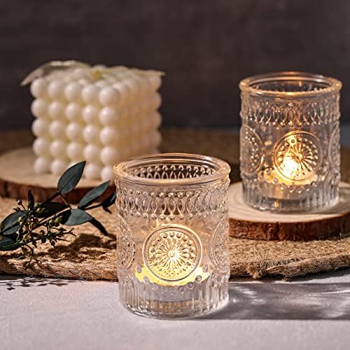 4PCS Clear Votive Candle Holders - Glass Tea Lights Candle Holder - Image 3