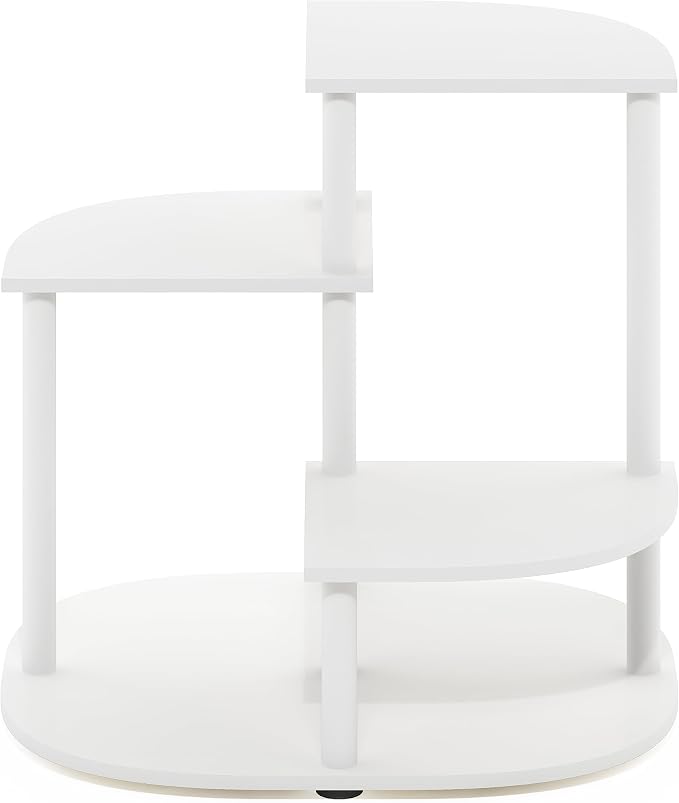 Furinno CELUKA Plant Stand Indoor, 3-Tier Tall Plant Stand, Corner Tiered Plant Shelf Outdoor, Indoor, for Patio, Garden, Balcony, Living Room, White