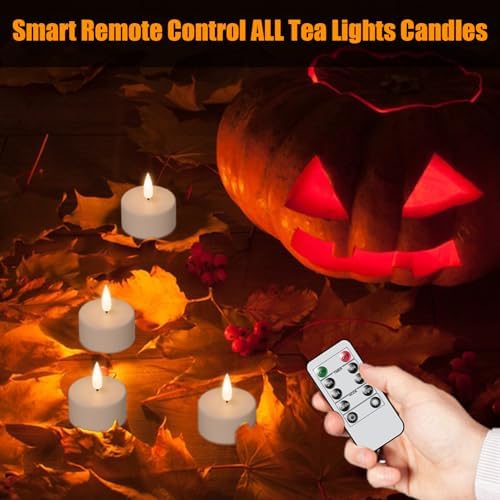 GenSwin Rechargeable Tea Lights Candles Remote Timer Charging Base White - Image 4