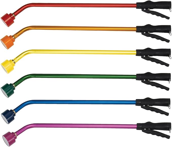Dramm Touch N Flow Rain Wand Full Watering Flow Trigger Style Shut Off Valve with Lock, for Garden, Yard, Watering Plants, Hanging Baskets, 11 Gallons Per Minute, Yellow, 30 Inches Long
