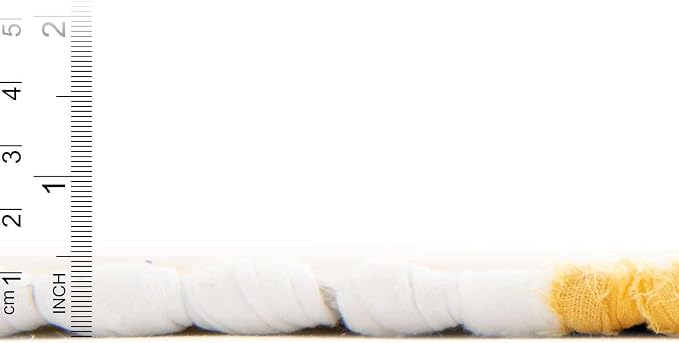 Unique Loom Chindi Rag Collection Area Rug - Striped (7' 10" Square, Yellow and Ivory)