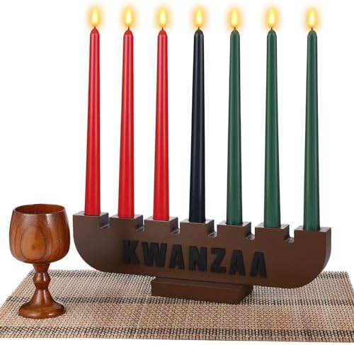 DERTE 10 Pieces Kwanzaa Kinara Candles Set Kwanzaa Celebration Decoration by DERTE