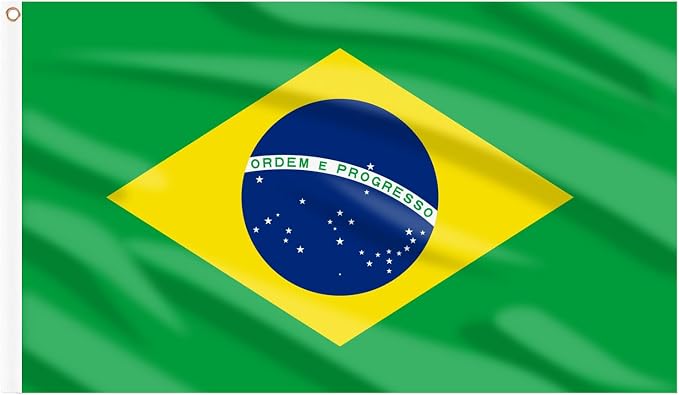 AhfuLife Brazil Flag 3x5 Ft, Large Brazilian Flags for Outside - Double Side with Brass Eyelets for Olympic Party Decorations, Soccer Party Decoration Bar Garden Street Decoration Indoor Outdoor