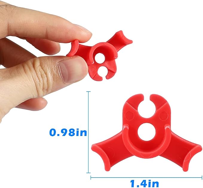 LucyPhy 60 Pack Plant Bender Angle Adjustable Plant Training Clips Low Stress Training Clips 90 Degrees Plant Stem(Circle Style,Red)