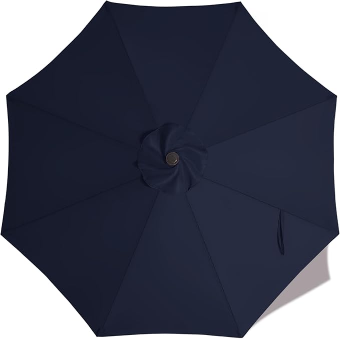 ABCCANOPY 10ft Outdoor Umbrella Replacement Top Suit 8 Ribs (Navy Blue)