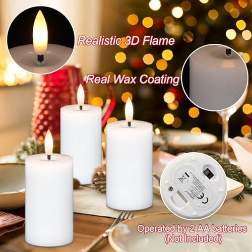 Votive Flameless LED Candles Battery Operated with Remote Timer, White - Image 3