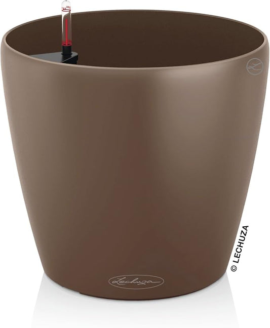 Lechuza Classico Color 28 Nutmeg, Self-Watering Round Planter, D11 H10.2 in