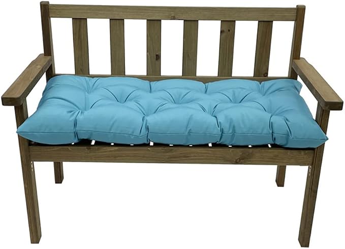 Srutirbo Indoor Outdoor Bench Cushion, Waterproof Swing Cushion Seat Chair Replacement Pads Pillow for Lounger Garden Furniture Patio Metal Wooden (Blue, 39 * 20inch)