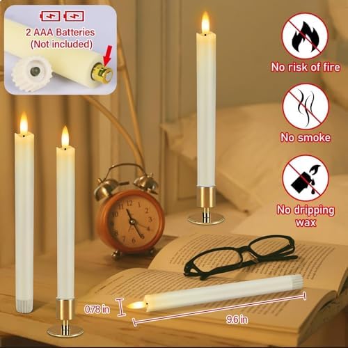 HINZER 6Pcs Flameless Taper Candles with Remote, Halloween Home Decor - Image 4