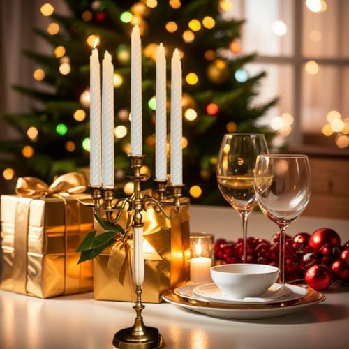 Set of 14 9 Inch Beeswax Taper Candles - Smokeless Unscented Long Burning Dripless Candles for Wedding, Home Decor, Dinner Party, and Holiday Gifting - Image 7