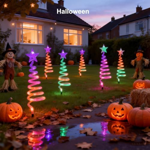 20" Christmas Pathway Lights Outdoor, 6 Pack Smart Spiral Xmas Tree Lights - Image 2