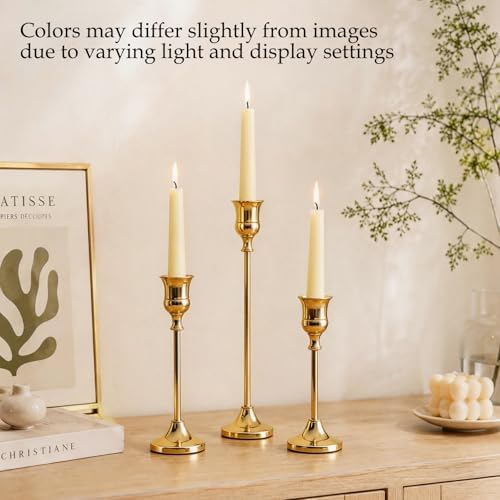 Cieex Gold Candle Holders 4 Sets - 12 Pack Candlesticks Holder in 3 Heights - Image 4