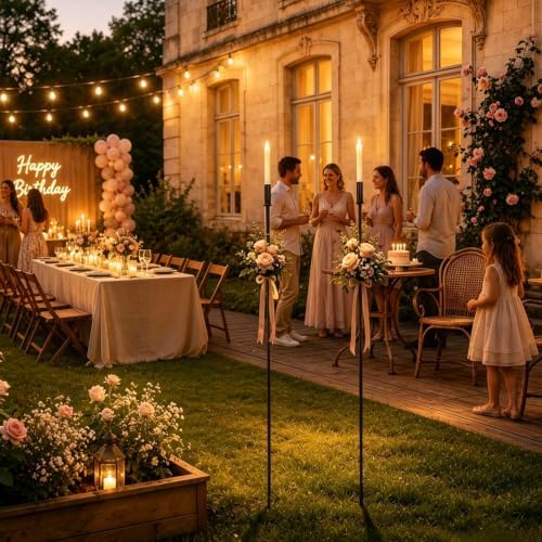 2Pcs Outdoor Wedding Party Asile Decoration Candle Stake Light with Remote - Image 2