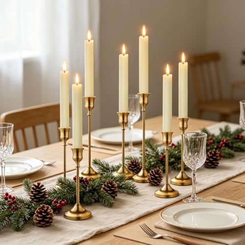 KSWING Upgraded Real Wax LED Flameless Taper Candles with Remote, 8 Inch Ivory Candlesticks Battery Operated 3D Flickering - 8" Realistic Fake Candle Sticks for Home/Wedding/Fireplace Xmas Decor - Image 2