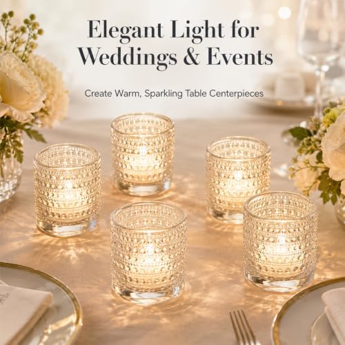 Glass Tea Light Candle Holders, 48 Pack,Clear,2 x 2.5 Inch - Image 6