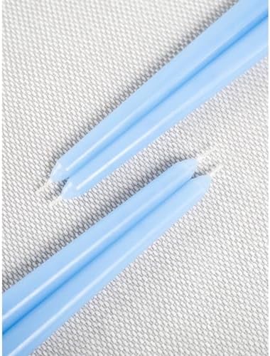 CANDWAX Light Blue 8 inch Taper Candles Set of 12 - Unscented Smokeless Dripless Tall Candlesticks - Perfect for Special Occasions and Ordinary Dinners and as Easter Candles - Light Blue Candle Sticks - Image 6