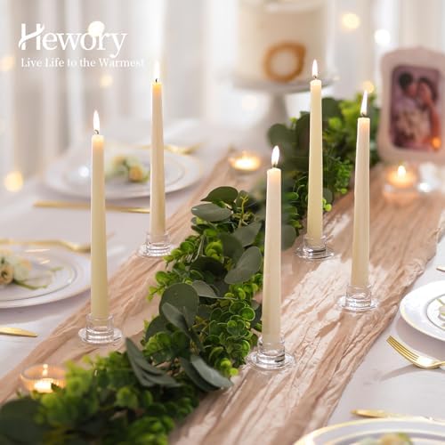 Hewory Glass Taper Candle Holders Bulk, 10 PCS Clear Candlestick Holders - Image 2