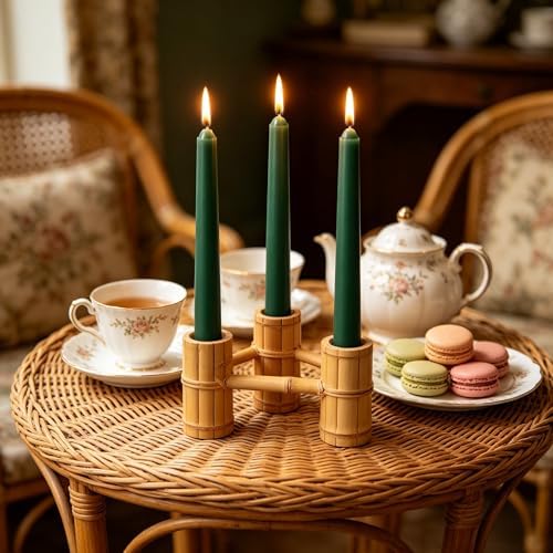 Hunter Green Taper Candles for Home Decoration, 20 Pack 10 Inch Unscented Dripless Candlesticks for Dinner Party Wedding - Image 6