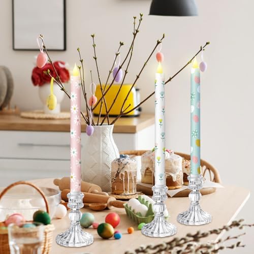 Honoson 6 Pcs Easter Flameless Taper Candles 10.6 Inch - Image 6