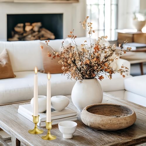 Brass Gold Candlestick Holders, Small Taper Candle Holders, Set of 2 - Image 6
