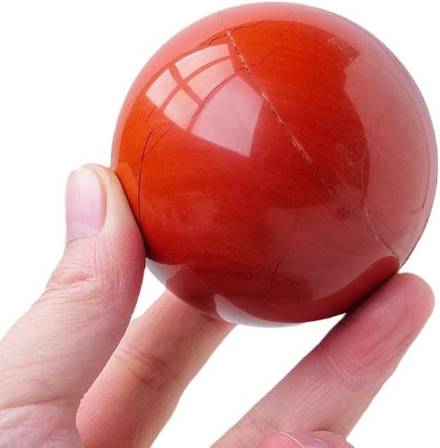 1.6-2 inch Red Jasper Crystal Ball with Stand Hand Polished Stone Sphere | Hand Polished Quartz Stone Sphere, Reiki Healing Mineral, Energy Balancing Degaussing, Home Office Desktop Ornament