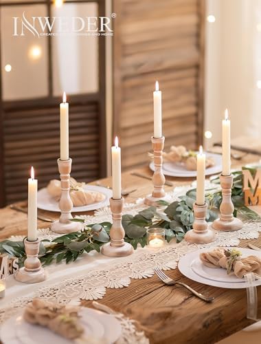 Rustic Candlestick Holder Decor: Farmhouse Wooden Candle Holders - Image 3