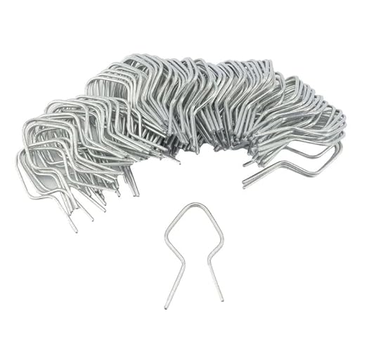 T Post Clips EZ Twist Preformed Galvanized Steel Tie Wire 11 Gauge Fence Ties - 100 Pack