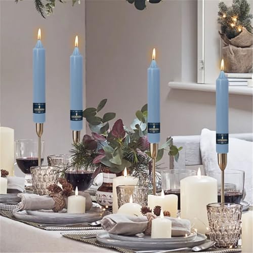 Candlesticks Short Taper Candle,9inches Blue Candle Sticks Dripless Tapered Candles for Home Decor Weddings Festive Party Holiday,30D-GB - Image 4